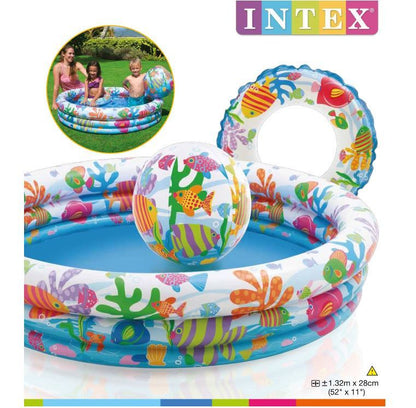 Intex Swimming Pool + Beach Ball + Swim Ring Play Set