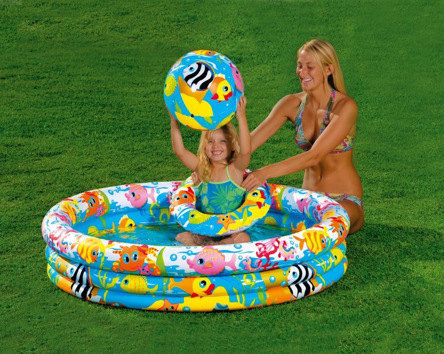 Intex Swimming Pool + Beach Ball + Swim Ring Play Set