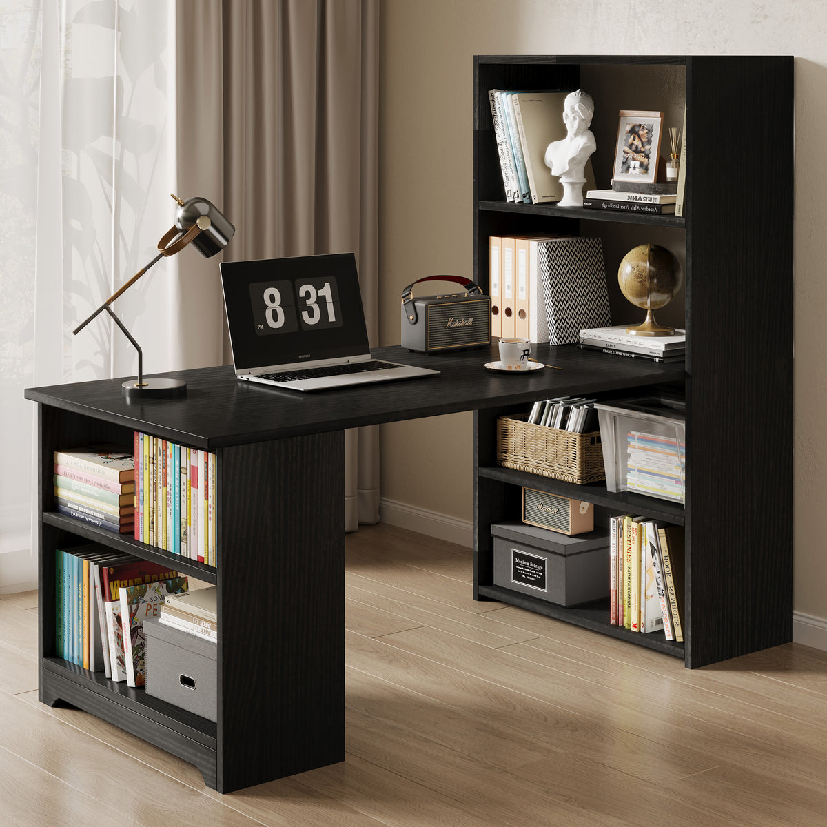 Varossa's Organizer Combination Workstation Computer Desk with 6 Stora
