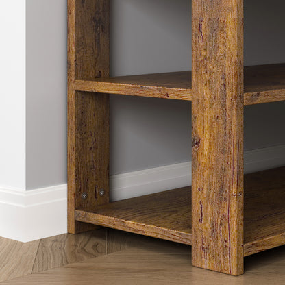 Fiesta 7 Tier Extra Spacious Wooden Shoe Rack Organizer Shelf Cabinet (Rustic Wood)