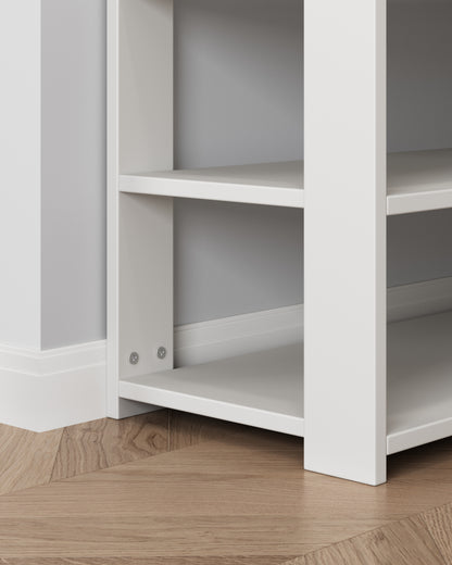 Fiesta 7 Tier Extra Spacious Wooden Shoe Rack Organizer Shelf Cabinet (White)