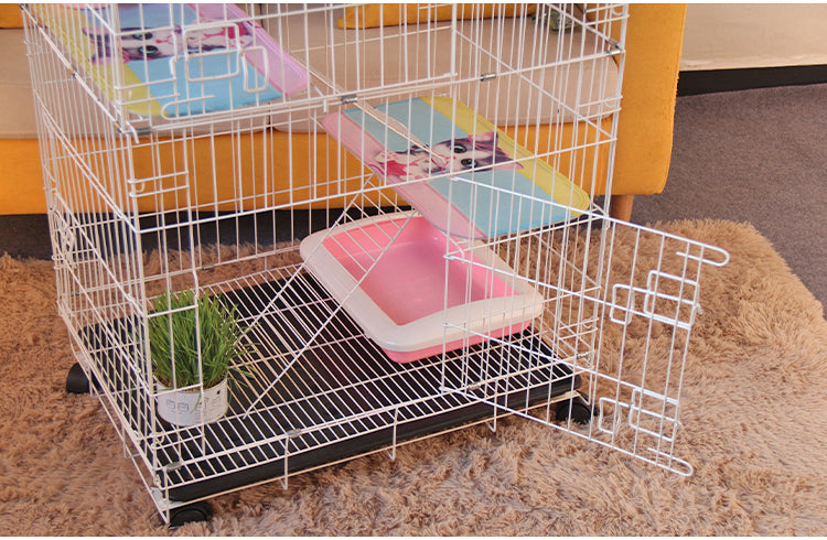 Large 4 Tier Pet Cat Bird Cage Playpen (White)