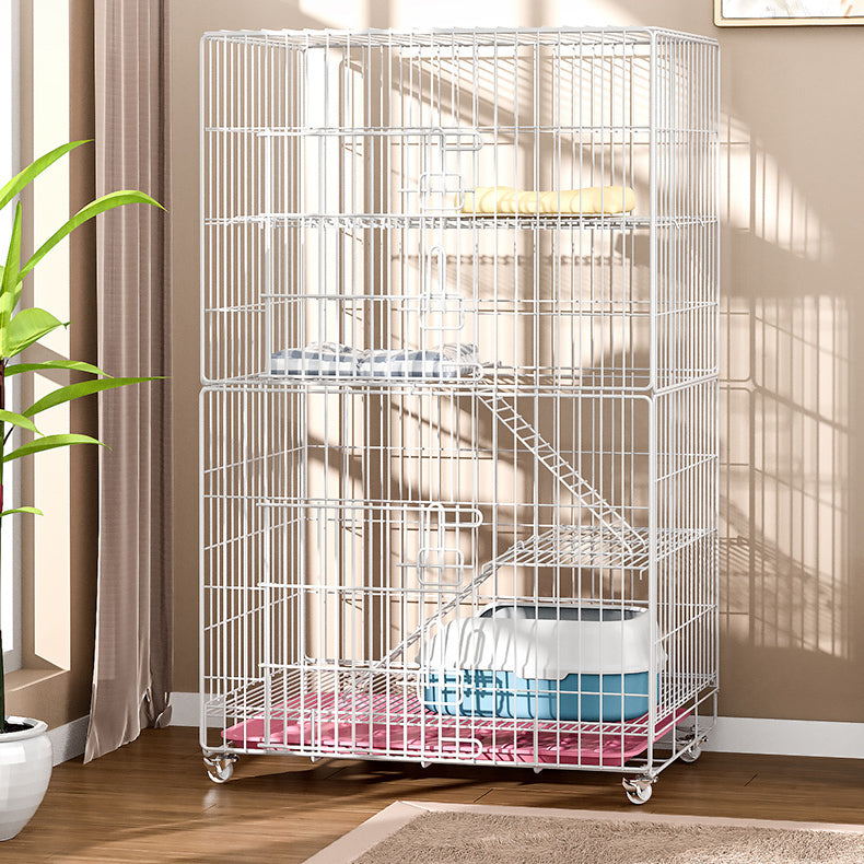 Large 4 Tier Pet Cat Bird Cage Playpen (White)