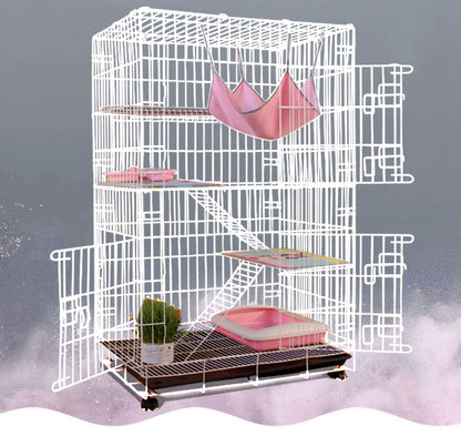 Large 4 Tier Pet Cat Bird Cage Playpen (White)