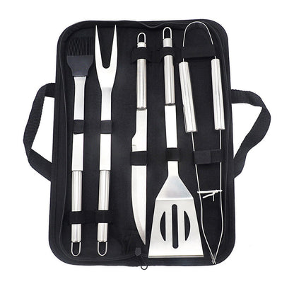 6PC BBQ Kit Stainless Steel Kitchen Cooking Barbecue Utensil Set with Bag