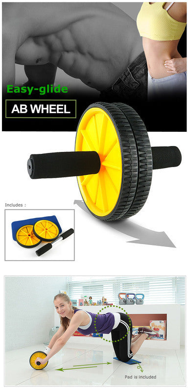 Abdominal Wheel Ab Roller Total Body Exerciser with Knee Pad