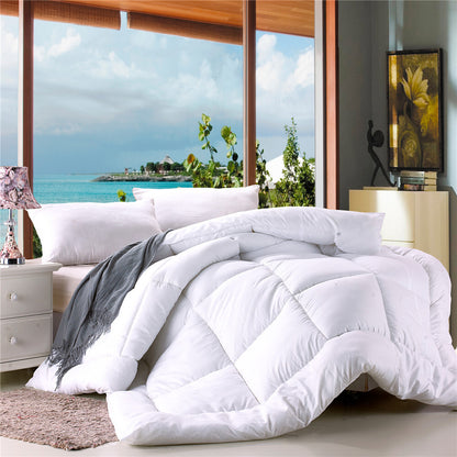 Royal Comforter Microfiber Quilt Doona Blanket (White, 150cm x 200cm)