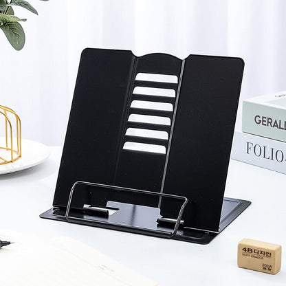 Adjustable Book Stand Portable Reading Rest Metal Holder (Black)