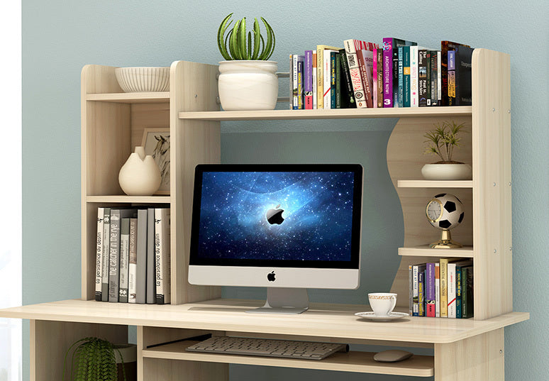 Expert Computer Desk Workstation with Shelf & Cabinet (Oak)