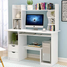 Expert Computer Desk Workstation with Shelf & Cabinet (White)