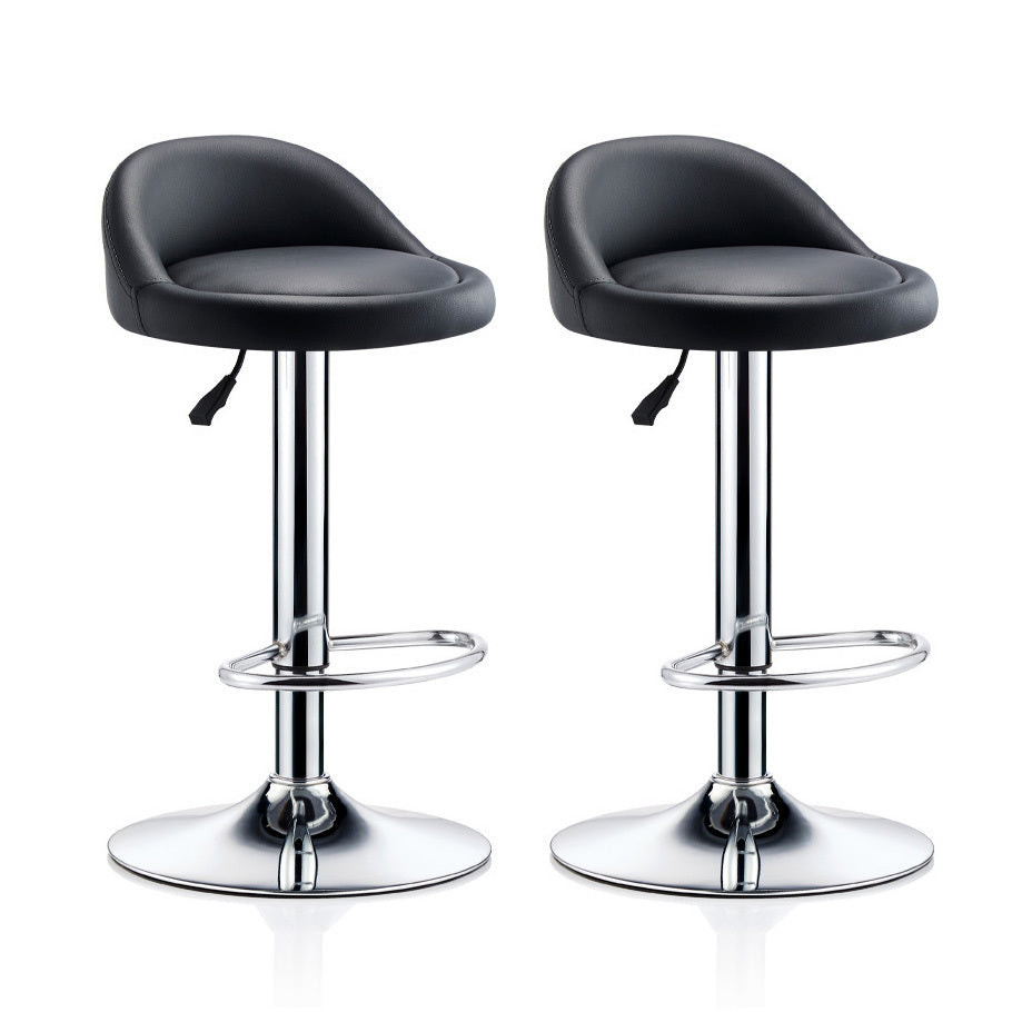 2 x Varossa PU Leather Bar Stools (Black - Set of 2)