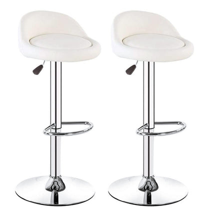 2 x  Varossa PU Leather Bar Stools (White - Set of 2)