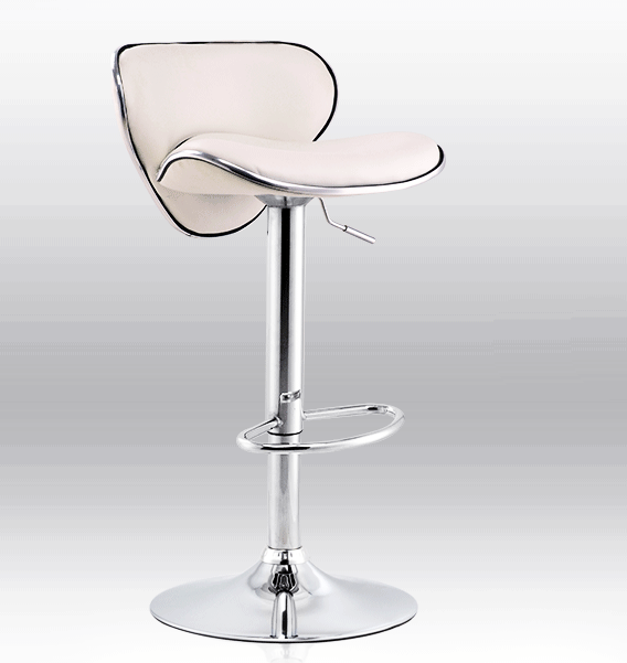 2 x Resort Designer PU Leather Bar Stools (White - Set of 2)