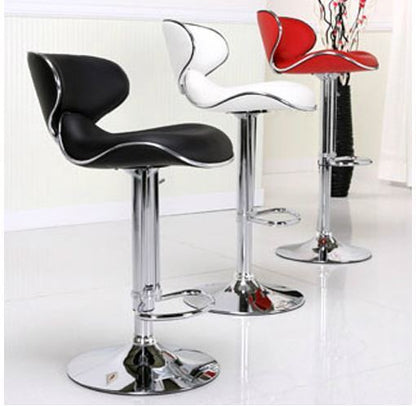 2 x Resort Designer PU Leather Bar Stools (White - Set of 2)