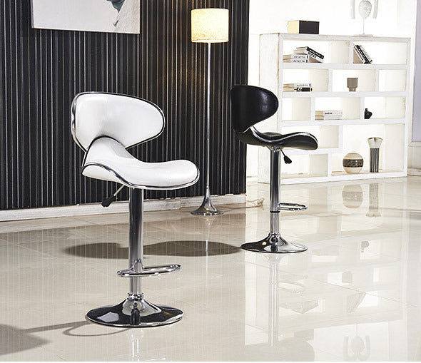 2 x Resort Designer PU Leather Bar Stools (White - Set of 2)