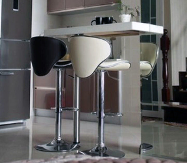 2 x Resort Designer PU Leather Bar Stools (White - Set of 2)