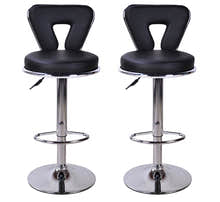 2 x Eden Designer PU Leather Bar Stools (BLACK -Set of 2)
