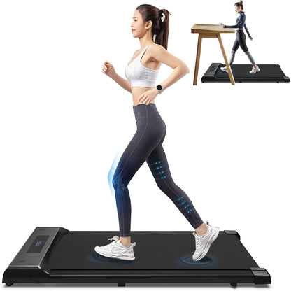 2-in-1 Fitness Foldable Electric Treadmill Exercise Machine Walking Running Pad
