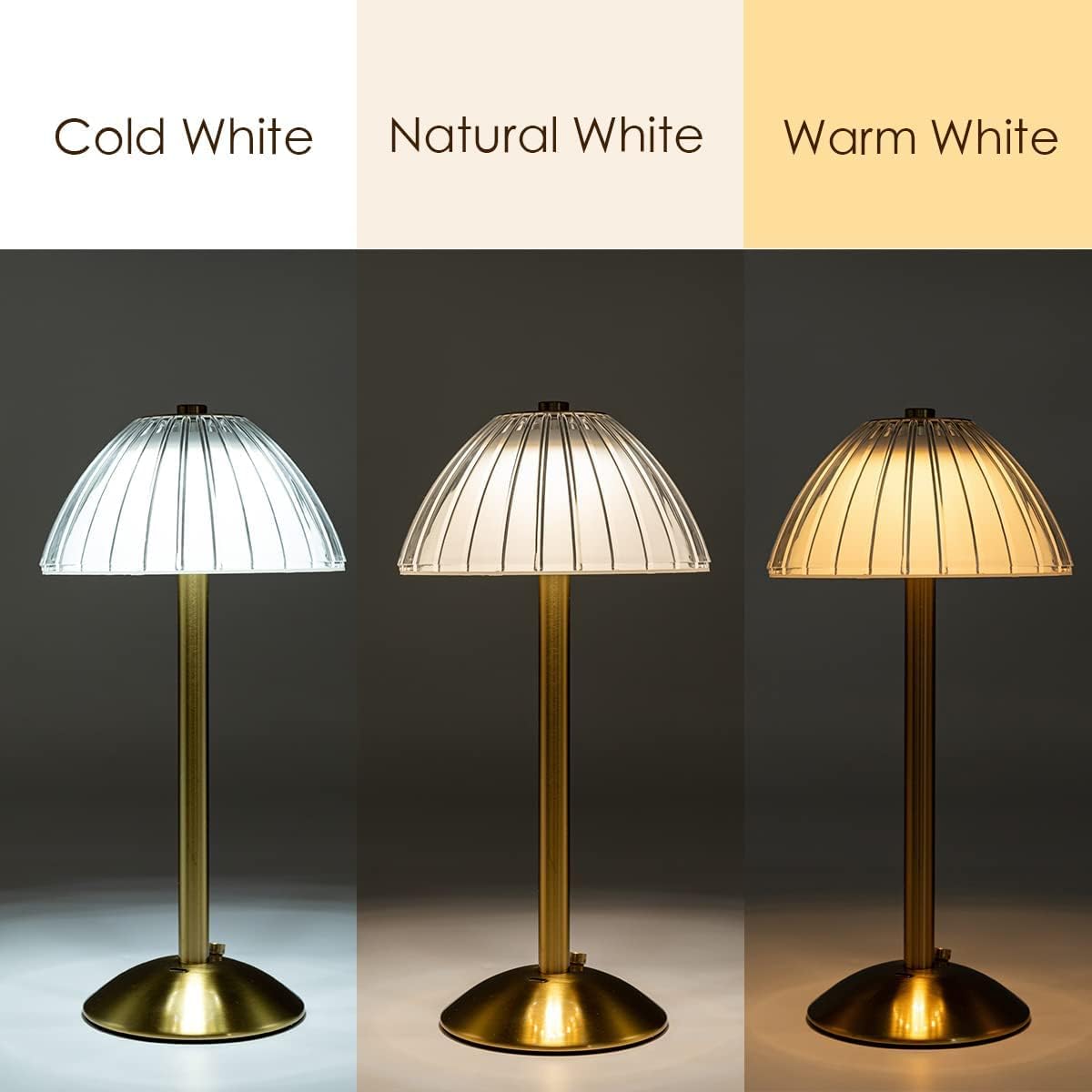 Luxe Crystal Touch Sensor Table Lamp Rechargeable LED Cordless Dimmable Light