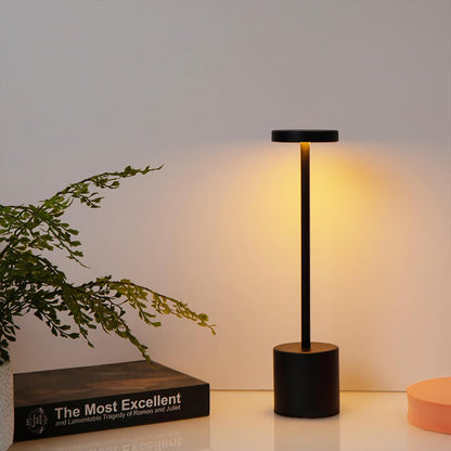 Luxury Designer LED Metal Tall Table Lamp Cordless Touch Sensor Night Light (Black)