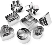 24PCS Stainless Steel Biscuit Cookie Cutter Set Baking Moulds