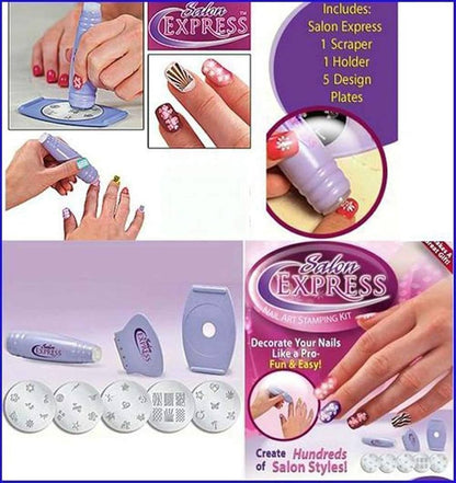 Professional Salon Express Nail Art Stamping Decorate Kit 40 Designs