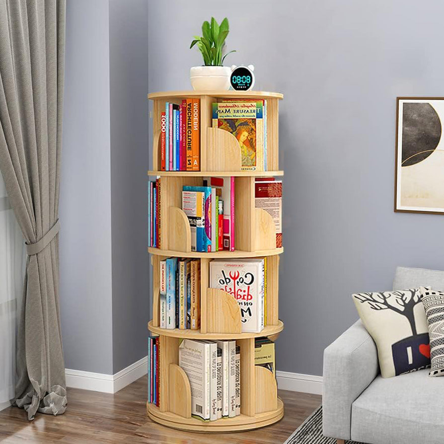 Sanctuary 360-degree Rotating 4 Tier Display Shelf Bookcase Organiser (Oak)