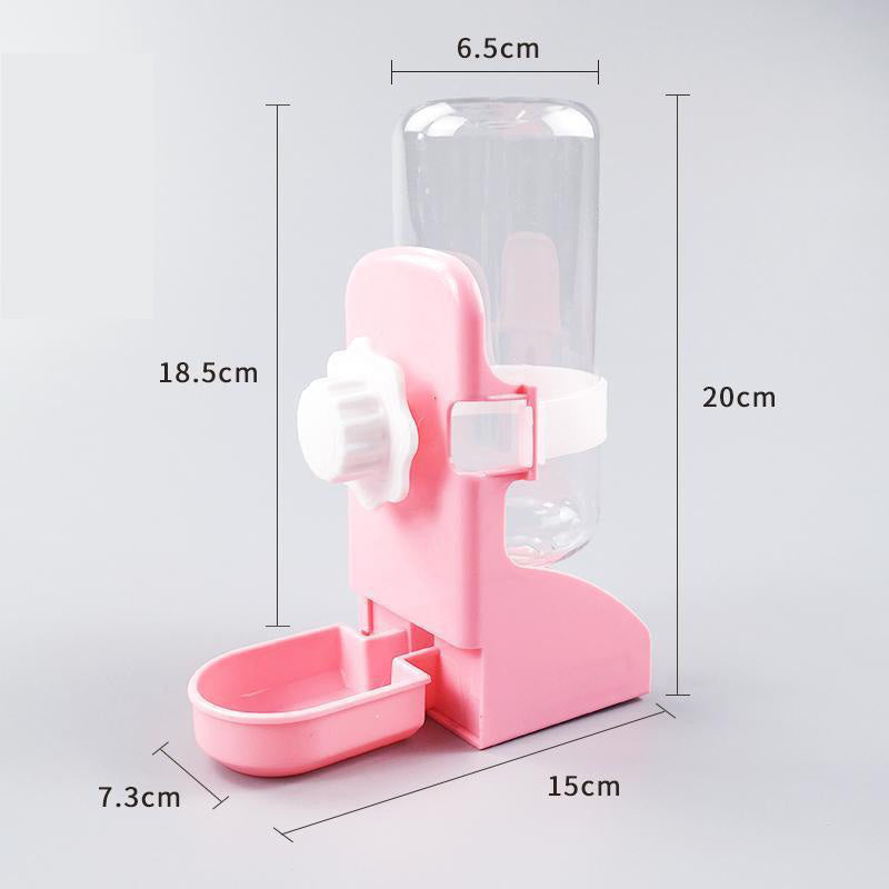 Pet Water Gravity Dispenser Bottle Feeder Station (Pink)