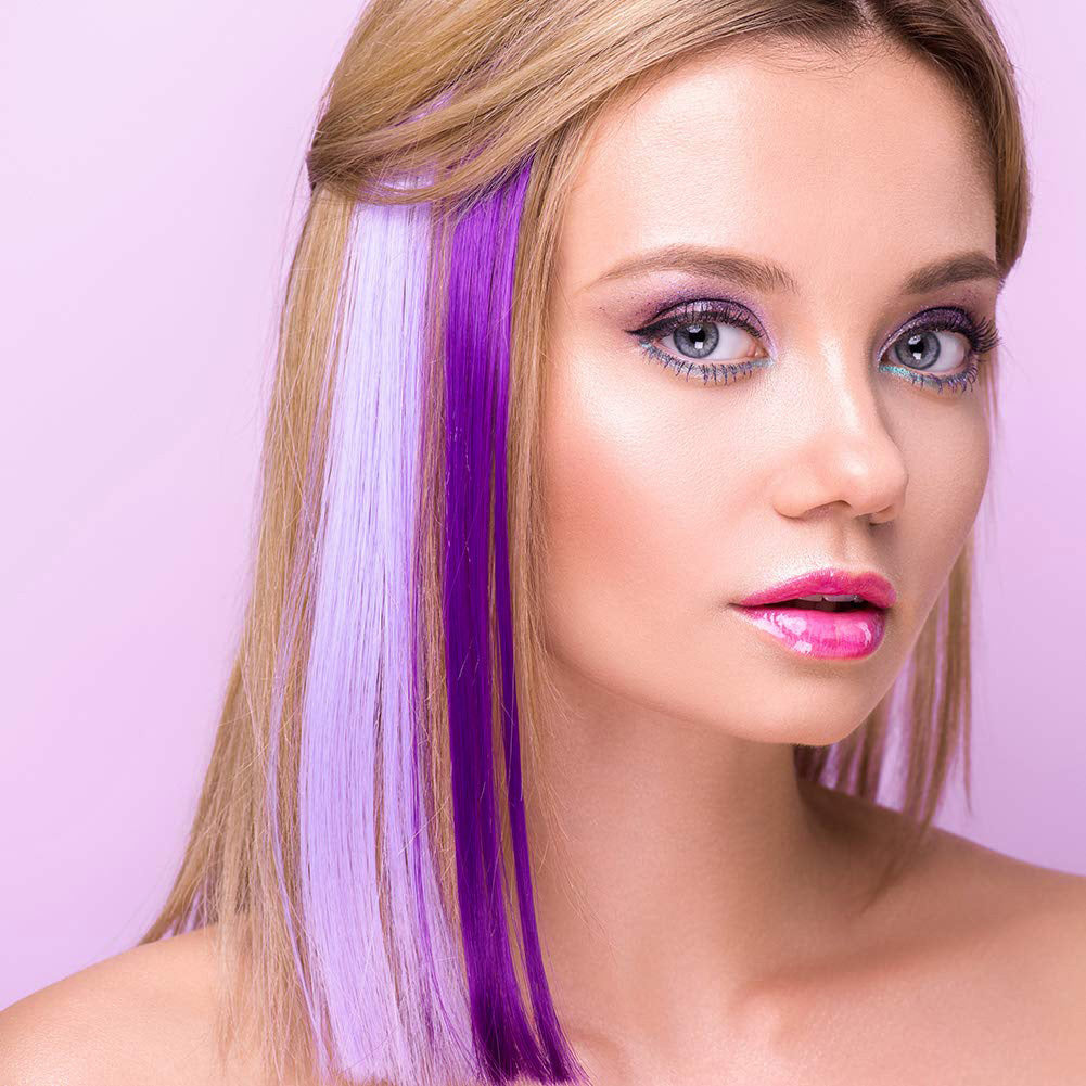 Instant Clip In Hair Extension Highlight (Royal Purple)