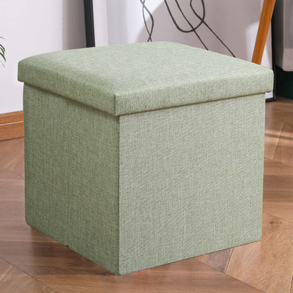 Multifunction Linen Ottoman Folding Storage Stool (Sage)