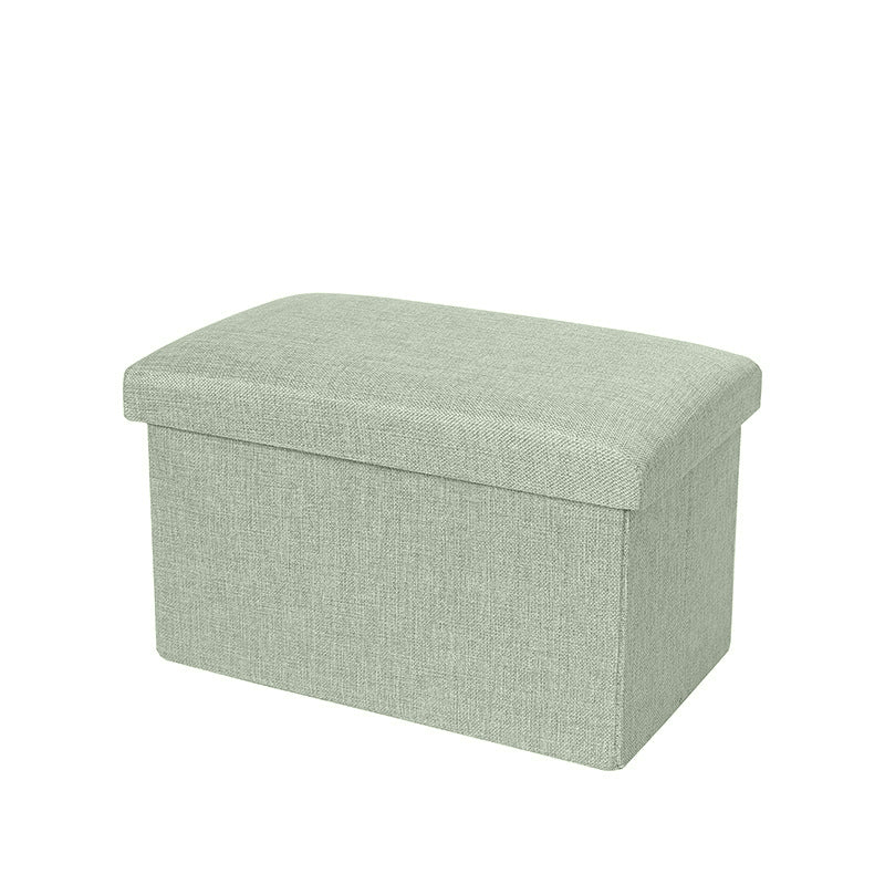 Large Capacity Multipurpose Foldable Linen Storage Ottoman Footrest Stool (Sage)