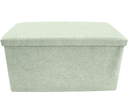 Large Capacity Multipurpose Foldable Linen Storage Ottoman Footrest Stool (Sage)