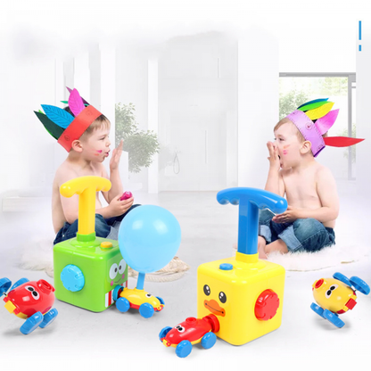 Balloon Powered Car Launcher Toy Set with 12 Balloons