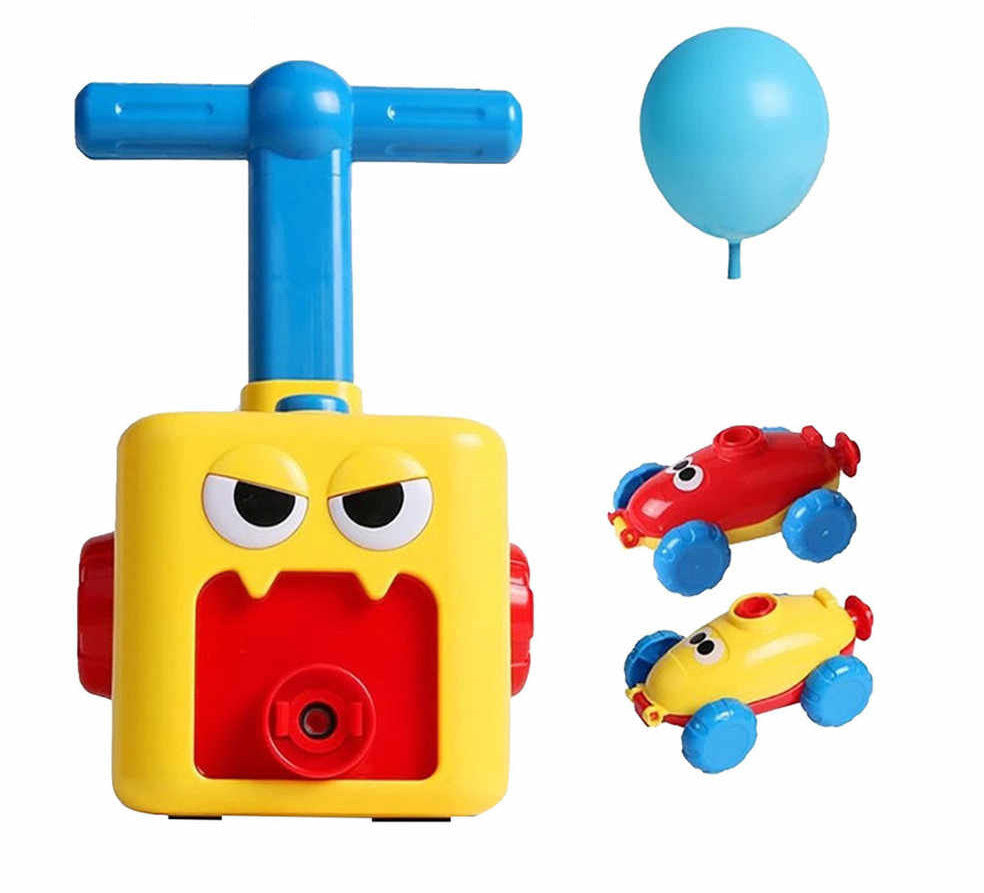 Balloon Powered Car Launcher Toy Set with 12 Balloons