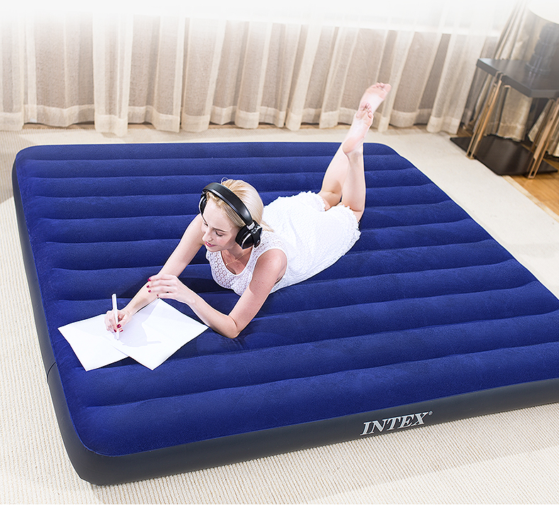 Intex Queen Classic Downy Inflatable Mattress Air Bed