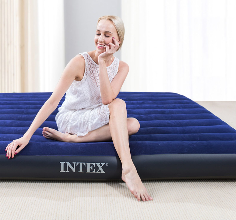 Intex Queen Classic Downy Inflatable Mattress Air Bed