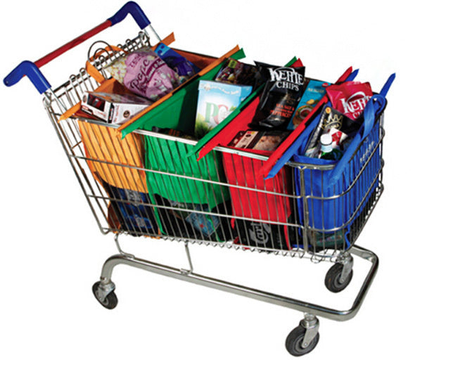 4-Piece Shopping Trolley Bags Organizer Set