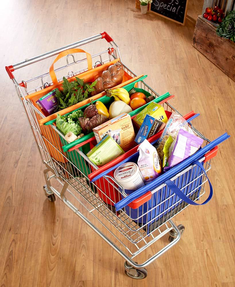 4-Piece Shopping Trolley Bags Organizer Set