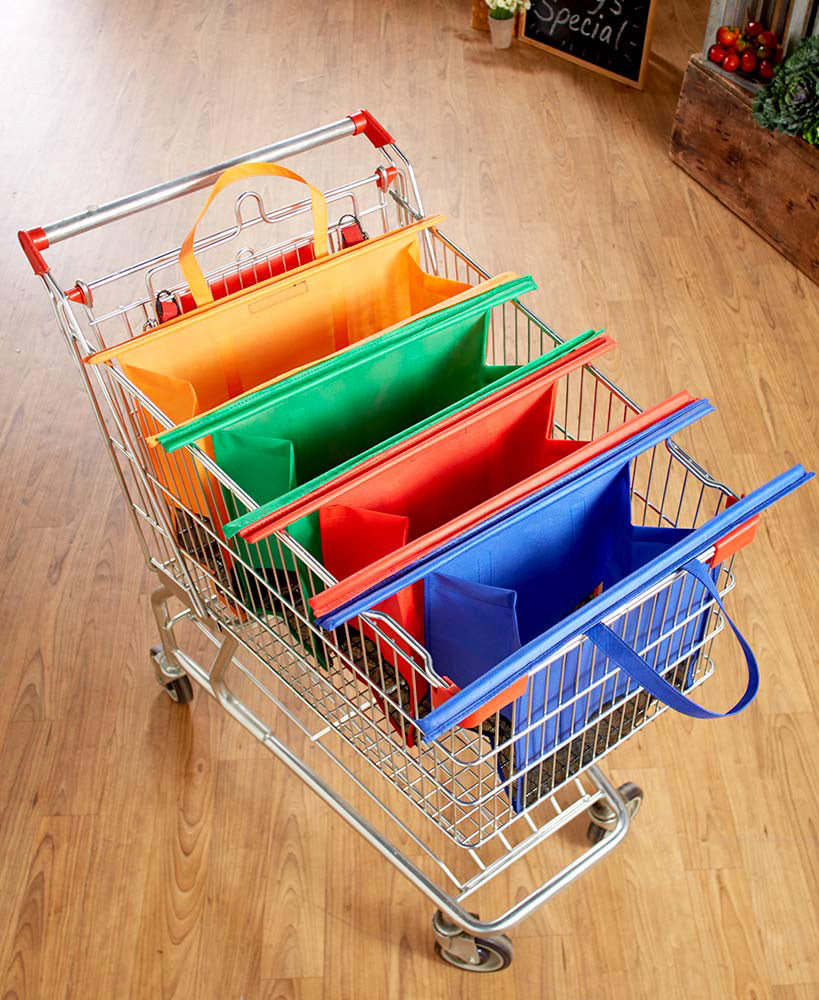 4-Piece Shopping Trolley Bags Organizer Set