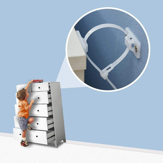 Anti-tip Furniture Safety Straps Wall Secure Anchors Baby Proofing Kit