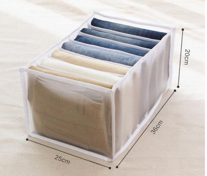 Large 7-Grid Compartments Wardrobe Clothes Organiser Jeans Storage Box