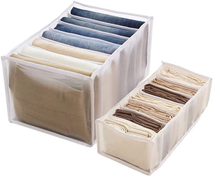 Large 7-Grid Compartments Wardrobe Clothes Organiser Jeans Storage Box