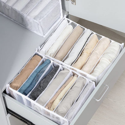 Large 7-Grid Compartments Wardrobe Clothes Organiser Jeans Storage Box