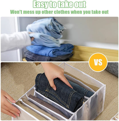 Large 7-Grid Compartments Wardrobe Clothes Organiser Jeans Storage Box