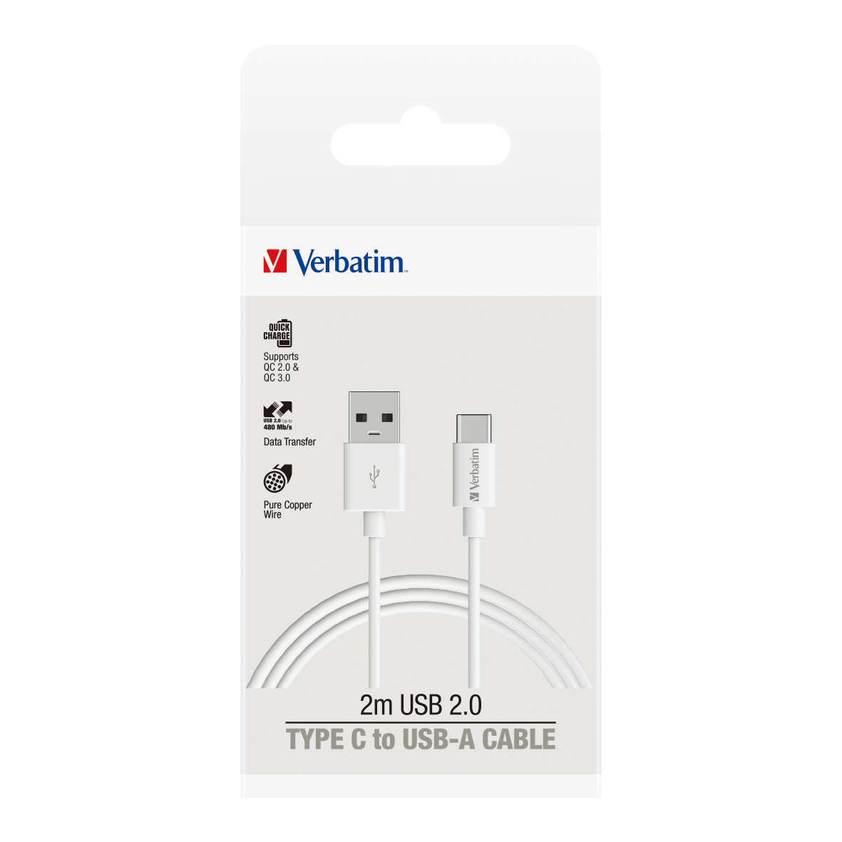 Verbatim Charge & Sync USB-C Cable 2m - White