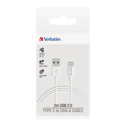 Verbatim Charge & Sync USB-C Cable 2m - White