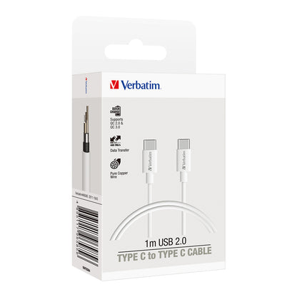 Verbatim Charge & Sync USB-C Cable 2m - White