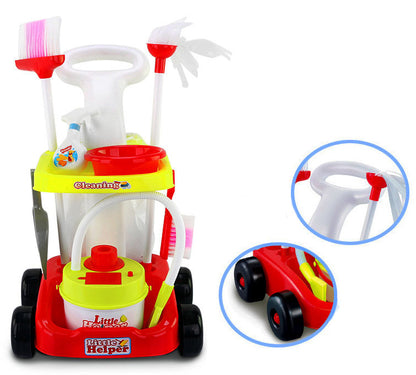 Little Helper Kids Cleaning Vacuum Trolley Pretend Play Toy Set