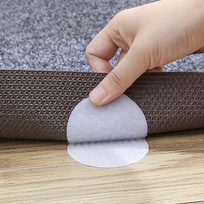 10 x Grip Stickers Velcro Adhesive Fabric Gripper for Carpet Couch Cushion Rug Sheet (White)