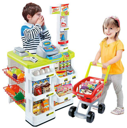 Deluxe Supermarket Toy Play Set with Shopping Trolley